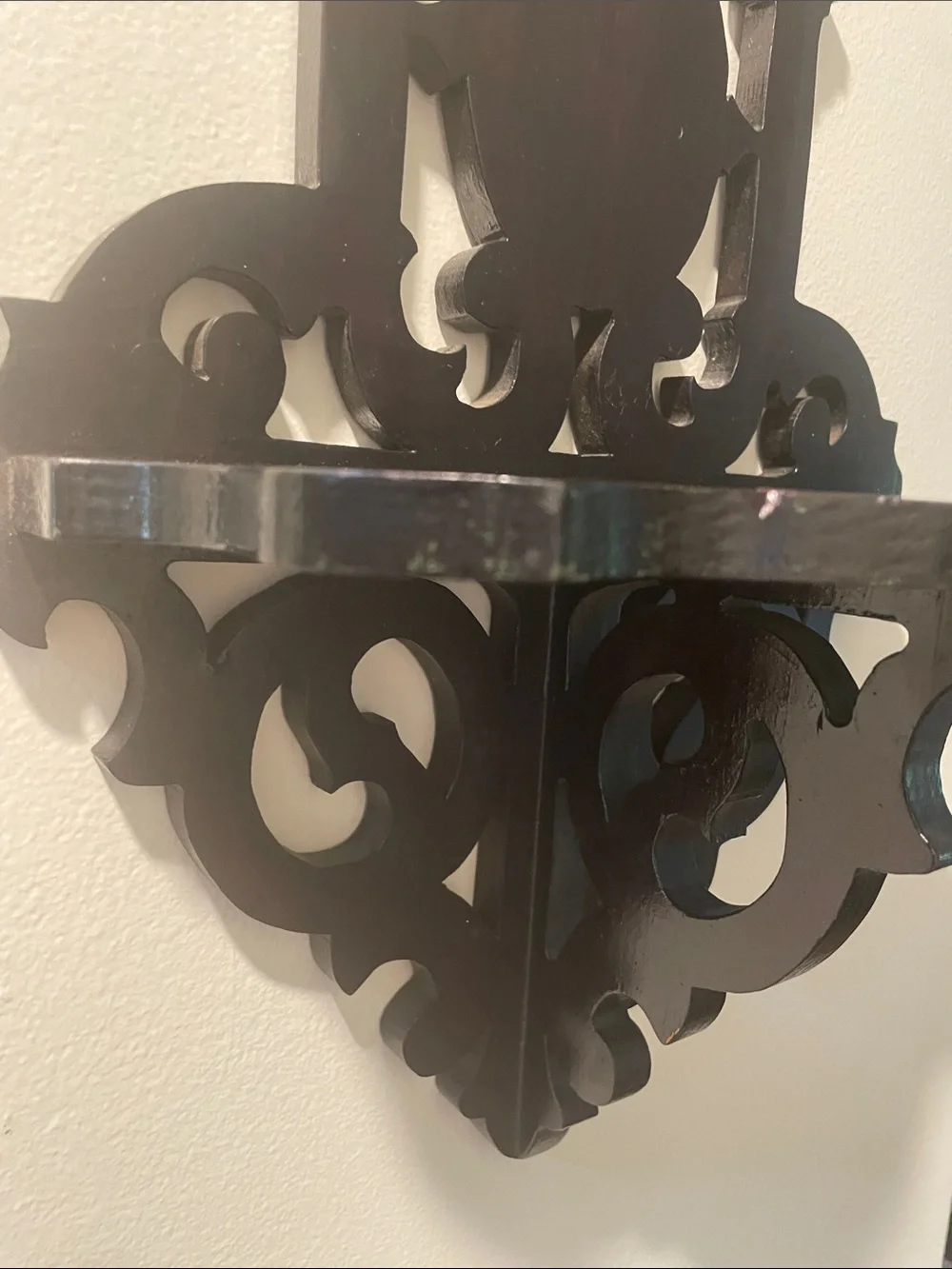 Vintage Victorian Black Revival Fretwork Decorative Wall Shelf